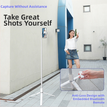 Bluetooth selfie lazda su automatiškai išsiskleidiančiu, aliumininis ištraukiamas laikiklis telefonui, grindinis stovas tiesioginei transliacijai