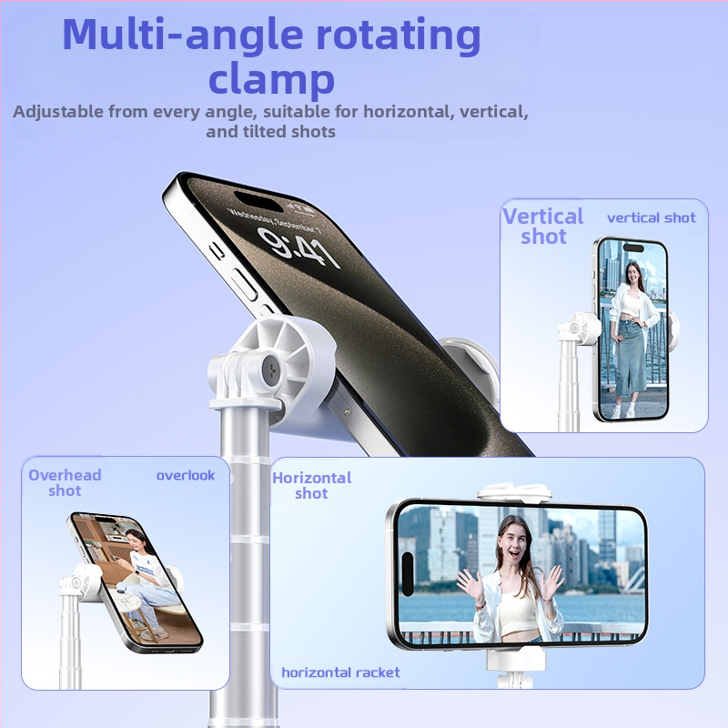 Bluetooth селфи стик с автоматично изскачване, алуминиев разтегателен държач за телефон, дистанционно управление включено, подова стойка за лайв стрийминг