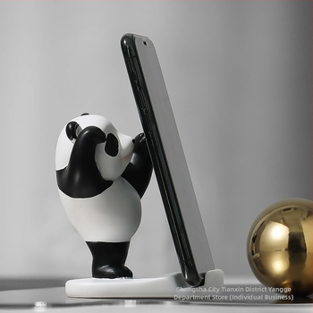 Βάση τηλεφώνου γραφείου με φιγούρα Panda, από ρητίνη, σε απλό και μοντέρνο στυλ