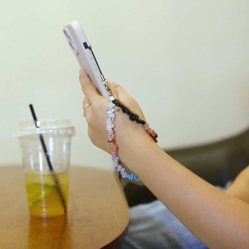 HXSAMG kristályos gyöngyös telefonzsinór, kézzel szőtt, eredeti dizájn