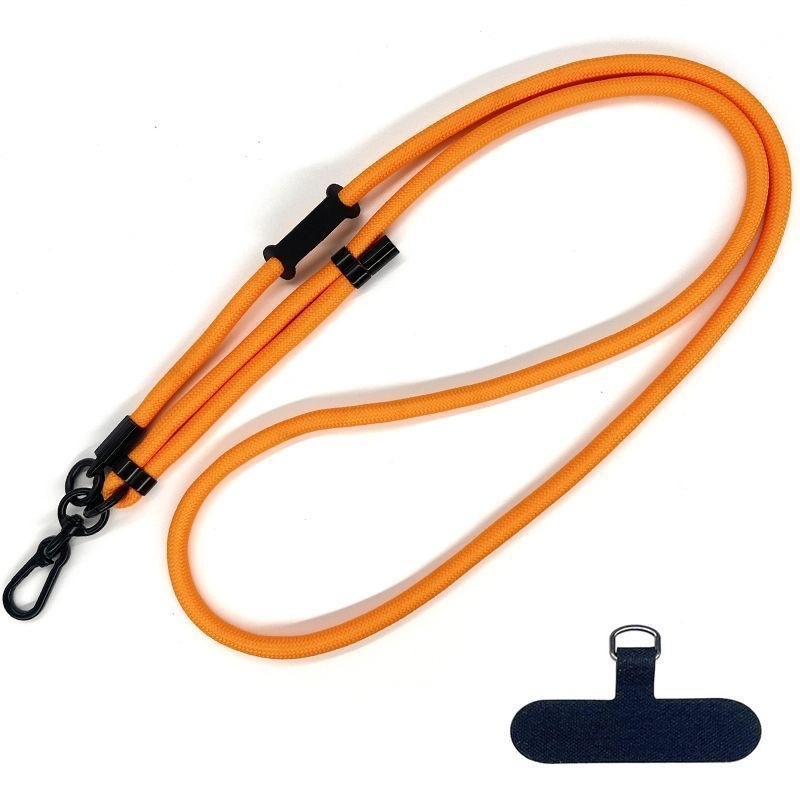 Nastaviteľný pletený polyesterový pútko na telefón s kovovou sponou, unisex crossbody dizajn, tlačené logo