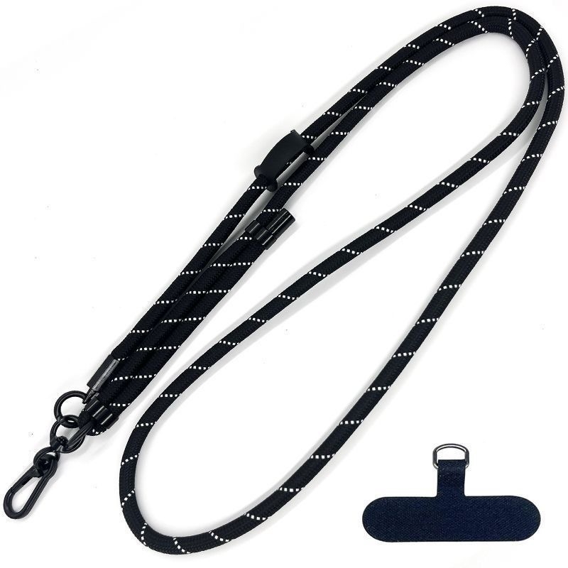 Nastaviteľný pletený polyesterový pútko na telefón s kovovou sponou, unisex crossbody dizajn, tlačené logo