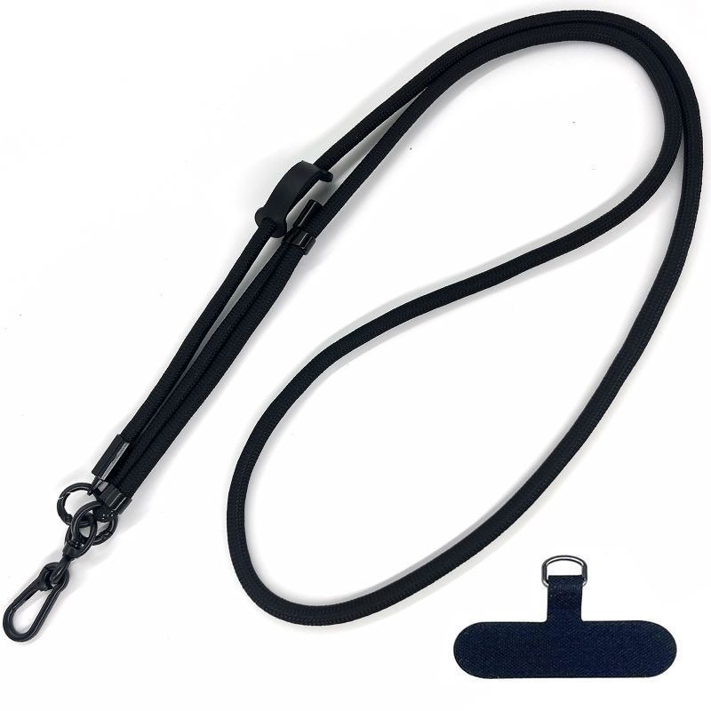 Nastaviteľný pletený polyesterový pútko na telefón s kovovou sponou, unisex crossbody dizajn, tlačené logo