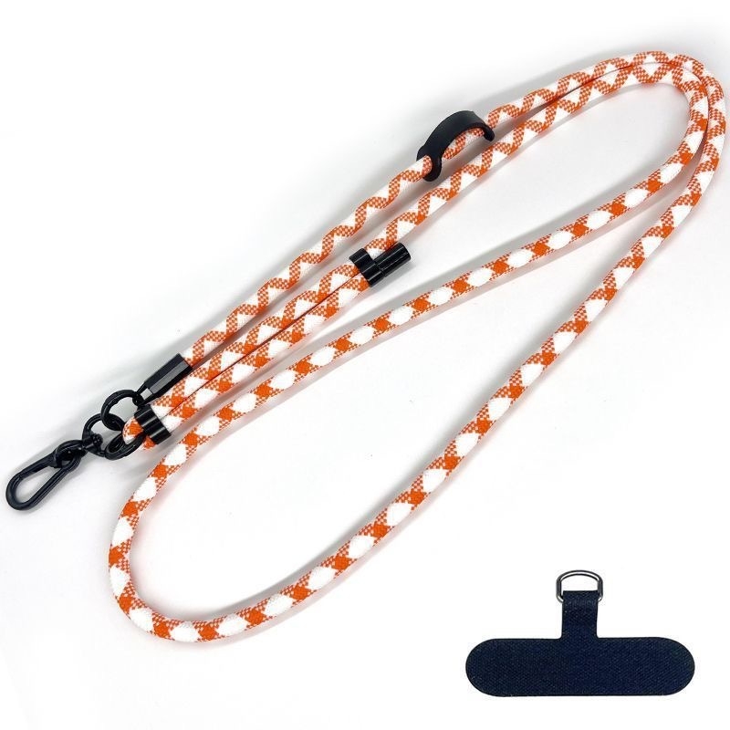 Nastaviteľný pletený polyesterový pútko na telefón s kovovou sponou, unisex crossbody dizajn, tlačené logo