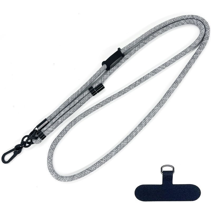 Nastaviteľný pletený polyesterový pútko na telefón s kovovou sponou, unisex crossbody dizajn, tlačené logo