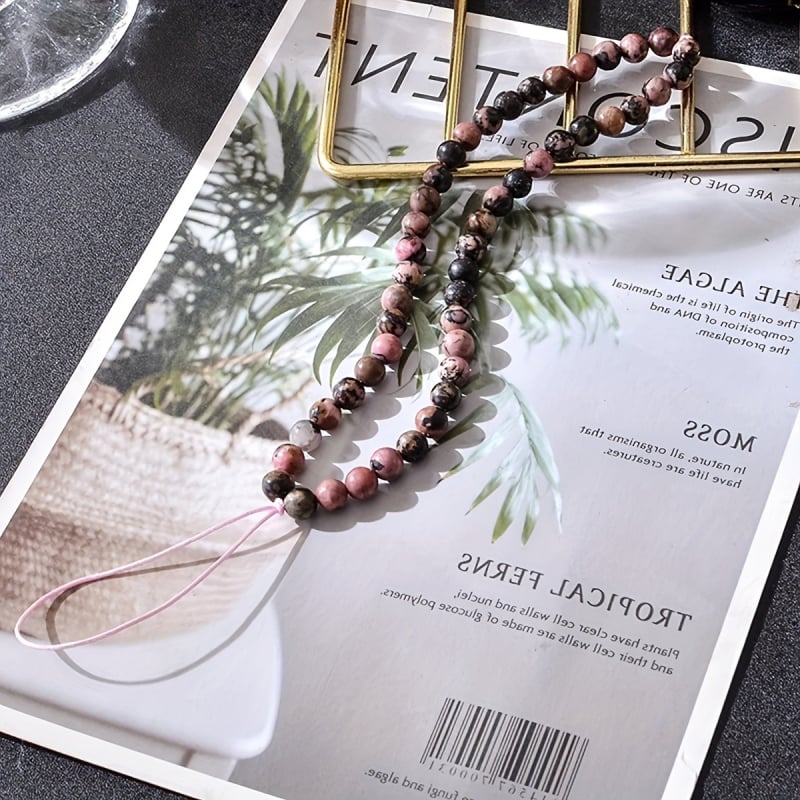 Pandantiv pentru telefon mobil din piatră naturală, lucrat manual, mărgele, pentru femei