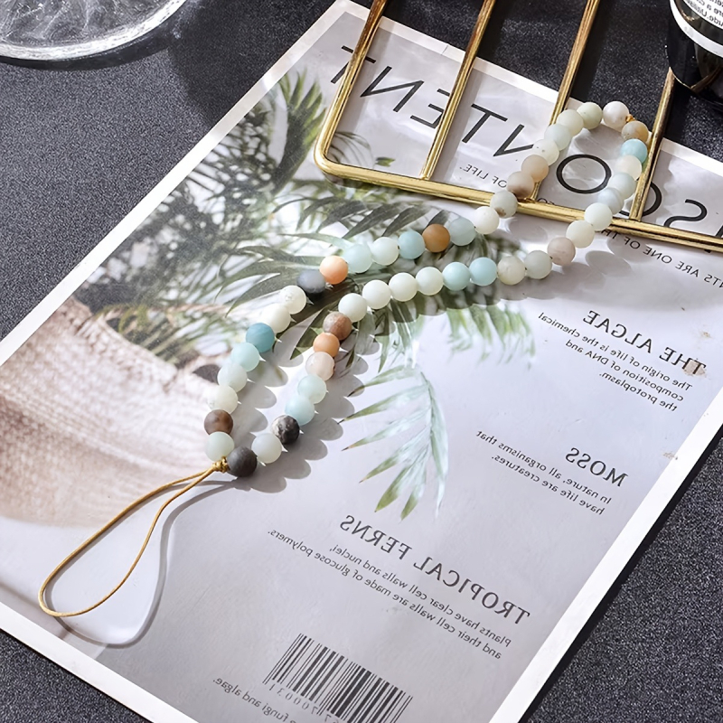 Pandantiv pentru telefon mobil din piatră naturală, lucrat manual, mărgele, pentru femei