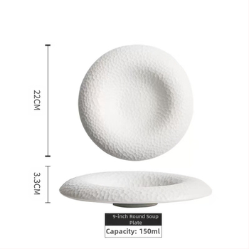 Keraminė apvali lėkštė su dryžuotu raštu, japonų stiliaus sashimi lėkštė, mikrobangų krosnelėje tinkama