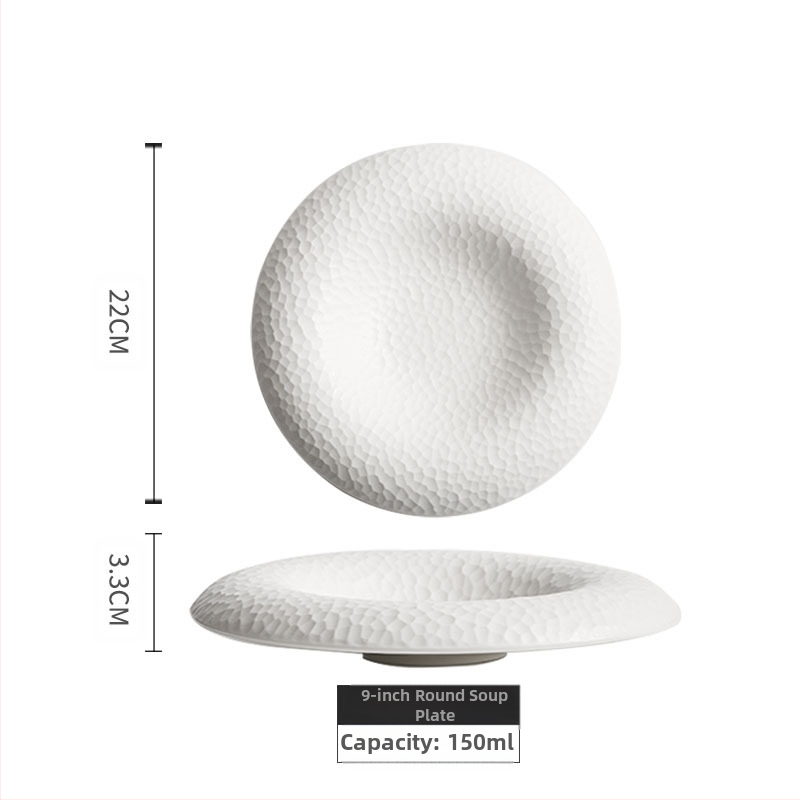 Keraminė apvali lėkštė su dryžuotu raštu, japonų stiliaus sashimi lėkštė, mikrobangų krosnelėje tinkama