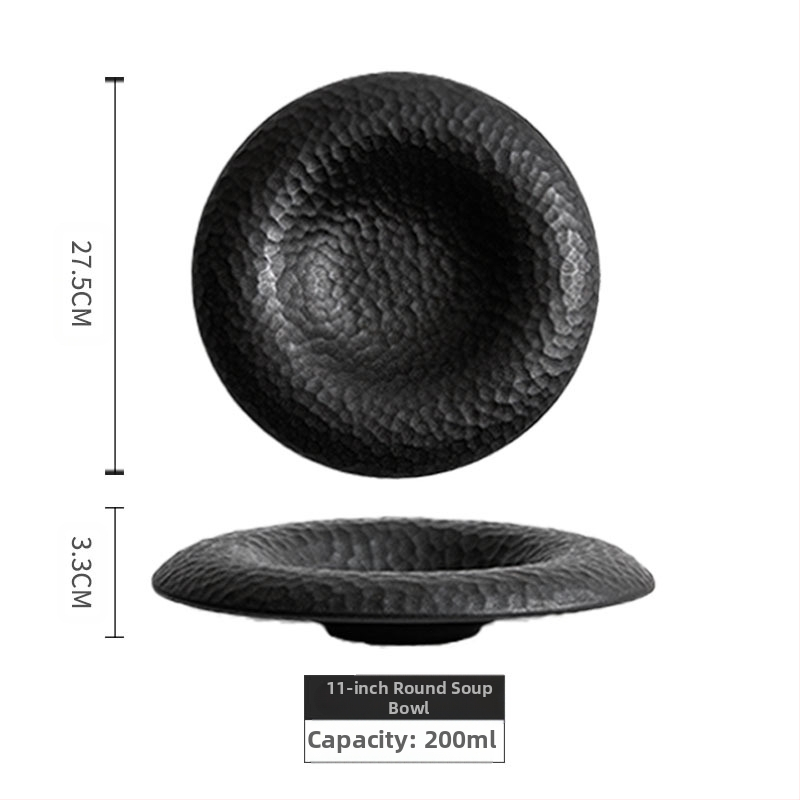 Keraminė apvali lėkštė su dryžuotu raštu, japonų stiliaus sashimi lėkštė, mikrobangų krosnelėje tinkama