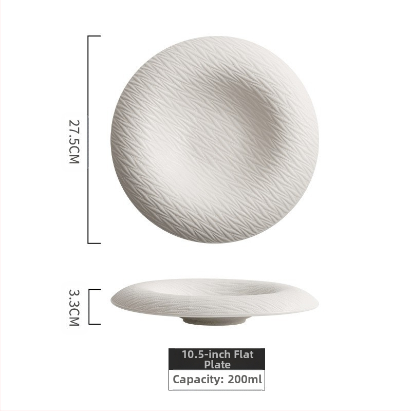 Keraminė apvali lėkštė su dryžuotu raštu, japonų stiliaus sashimi lėkštė, mikrobangų krosnelėje tinkama