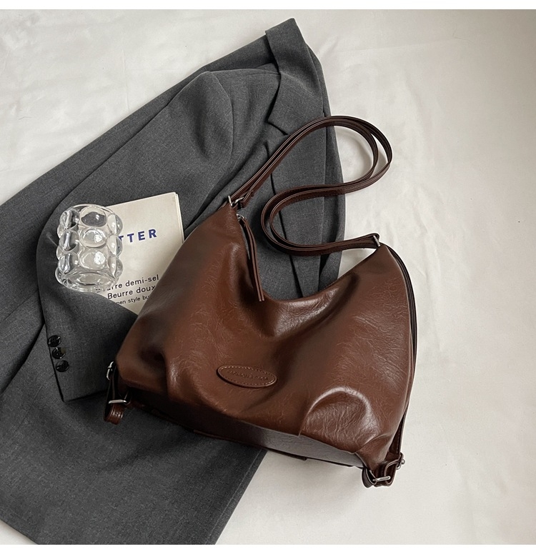 Didelės talpos Tote rankinė, PU medžiaga, miesto paprastumo stilius, užtrauktukas, horizontinis kvadrato formos — ruduo 2024