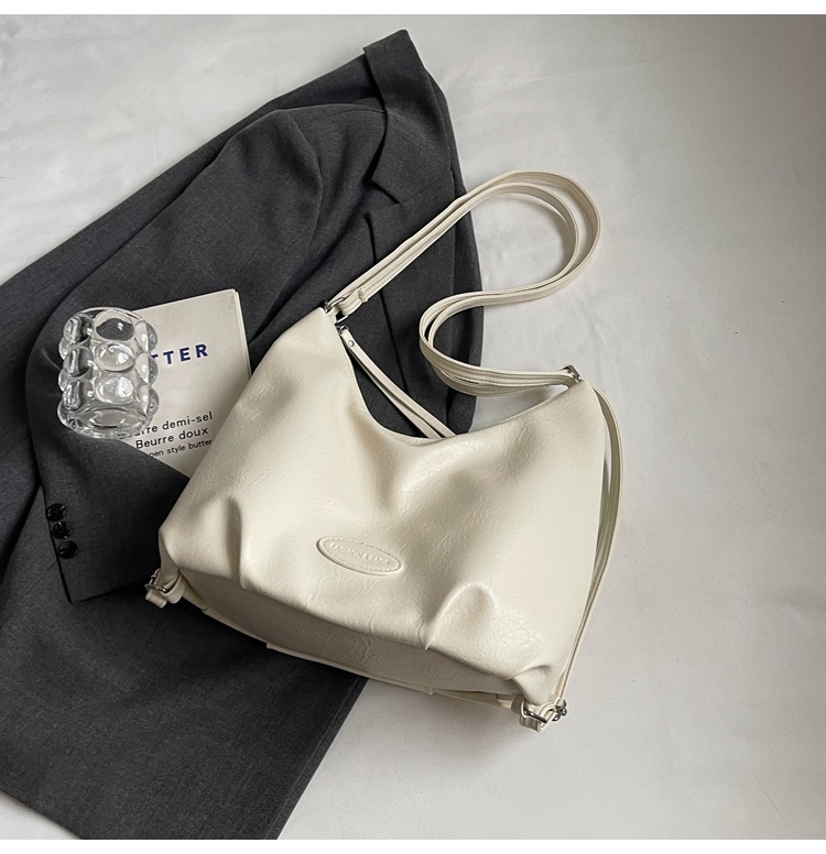 Didelės talpos Tote rankinė, PU medžiaga, miesto paprastumo stilius, užtrauktukas, horizontinis kvadrato formos — ruduo 2024