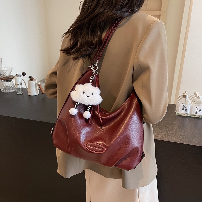 Didelės talpos Tote rankinė, PU medžiaga, miesto paprastumo stilius, užtrauktukas, horizontinis kvadrato formos — ruduo 2024