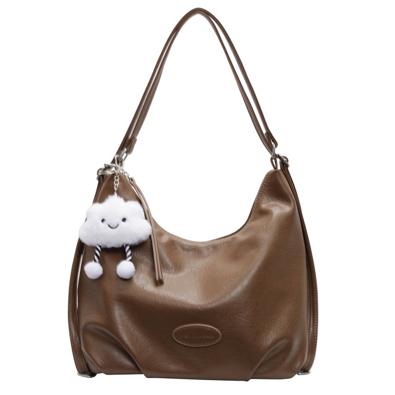 Didelės talpos Tote rankinė, PU medžiaga, miesto paprastumo stilius, užtrauktukas, horizontinis kvadrato formos — ruduo 2024