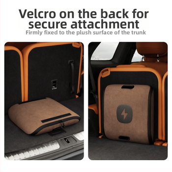 Κουτί αποθήκευσης καλωδίου φόρτισης ηλεκτρικού αυτοκινήτου για πορτμπαγκάζ – PVC δέρμα/βελούδο, κλείσιμο Velcro, δυνατότητα εκτύπωσης λογοτύπου