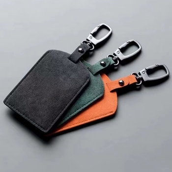 Automobilinis NFC kortelių laikiklis iš nubuko odos, odinis kortelių dėklas identifikacijos ir įėjimo kortelėms, su raktų virvele, Morning and Twilight, pritaikomas