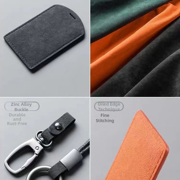 Θήκη NFC καρτών αυτοκινήτου από σουέντ, δερμάτινο φάκελο για κάρτες ταυτότητας και πρόσβασης, με κορδόνι κλειδιού, Morning and Twilight, διαθέσιμη παραμετροποίηση