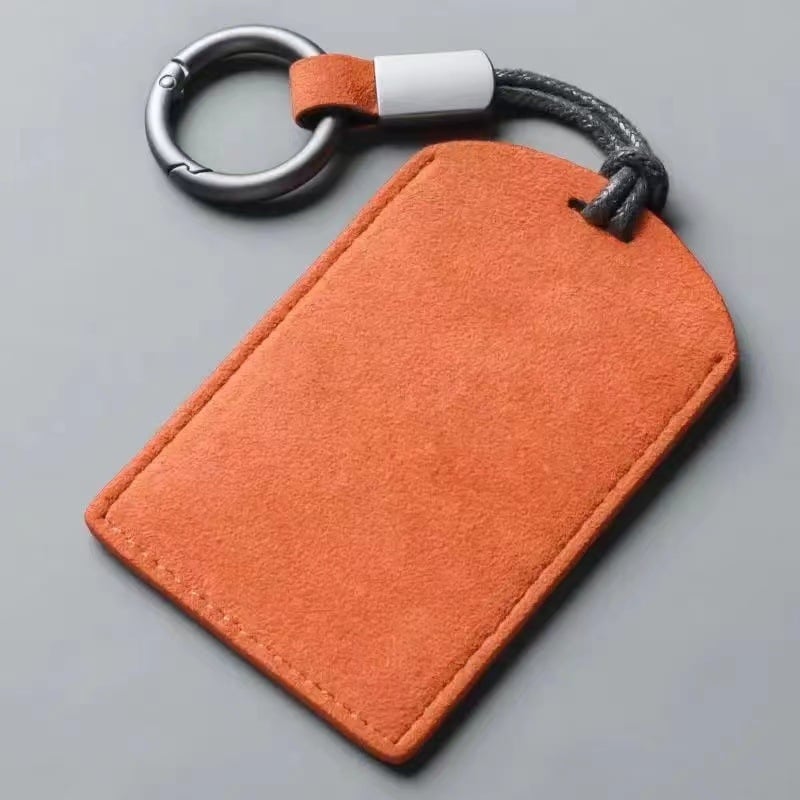 Automobilinis NFC kortelių laikiklis iš nubuko odos, odinis kortelių dėklas identifikacijos ir įėjimo kortelėms, su raktų virvele, Morning and Twilight, pritaikomas