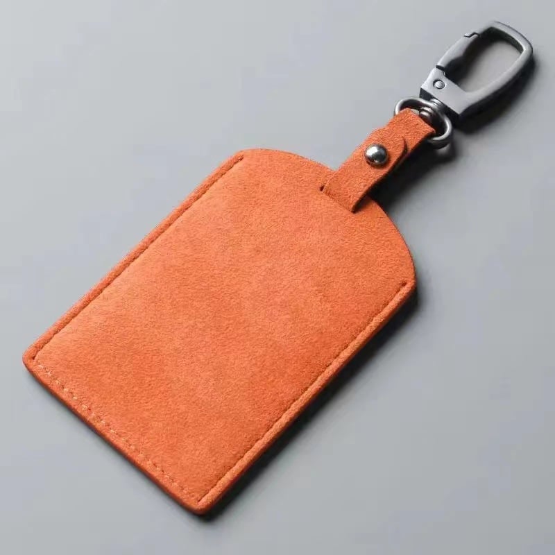 Automobilinis NFC kortelių laikiklis iš nubuko odos, odinis kortelių dėklas identifikacijos ir įėjimo kortelėms, su raktų virvele, Morning and Twilight, pritaikomas