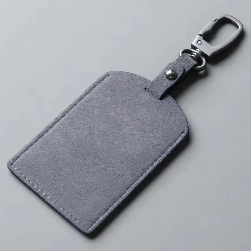 Automobilinis NFC kortelių laikiklis iš nubuko odos, odinis kortelių dėklas identifikacijos ir įėjimo kortelėms, su raktų virvele, Morning and Twilight, pritaikomas