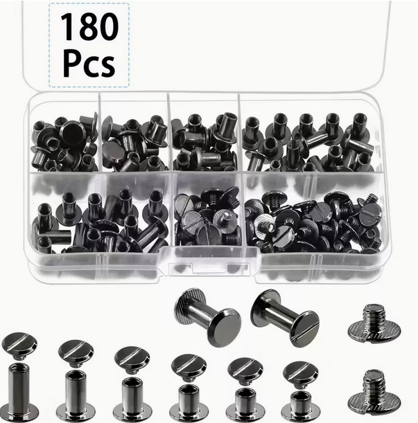 Ruicheng Ριβέτες για Φωτοαλμπουμ - DIY Βιδωτές Ριβέτες, Σετ 110/90, Κατάλληλο για Τσάντες, Ρούχα, Παπούτσια και Αξεσουάρ