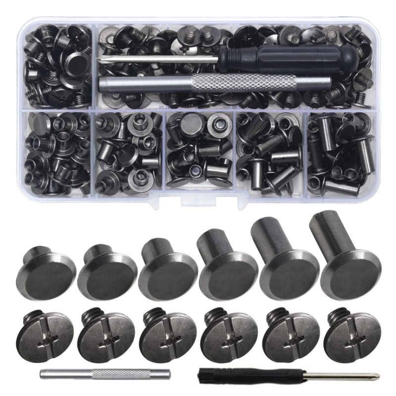 Ruicheng Ριβέτες για Φωτοαλμπουμ - DIY Βιδωτές Ριβέτες, Σετ 110/90, Κατάλληλο για Τσάντες, Ρούχα, Παπούτσια και Αξεσουάρ