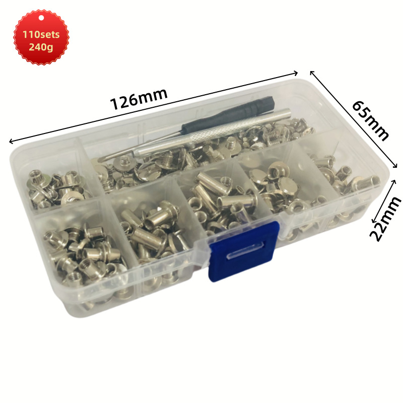 Ruicheng Ριβέτες για Φωτοαλμπουμ - DIY Βιδωτές Ριβέτες, Σετ 110/90, Κατάλληλο για Τσάντες, Ρούχα, Παπούτσια και Αξεσουάρ