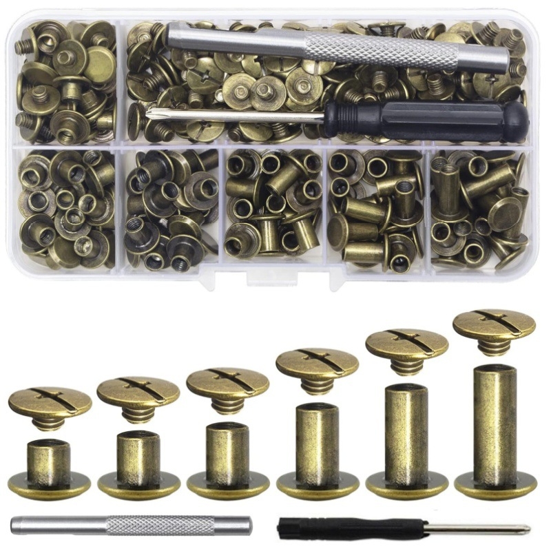 Ruicheng Ριβέτες για Φωτοαλμπουμ - DIY Βιδωτές Ριβέτες, Σετ 110/90, Κατάλληλο για Τσάντες, Ρούχα, Παπούτσια και Αξεσουάρ