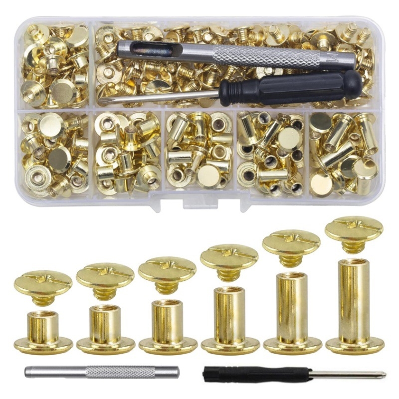 Ruicheng Ριβέτες για Φωτοαλμπουμ - DIY Βιδωτές Ριβέτες, Σετ 110/90, Κατάλληλο για Τσάντες, Ρούχα, Παπούτσια και Αξεσουάρ