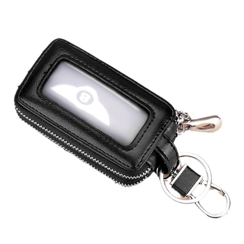 Unisex PU raktų dėklas su dvigubu užtrauktuku, diržo kilpa, miesto minimalistinis stilius, Žiema 2023