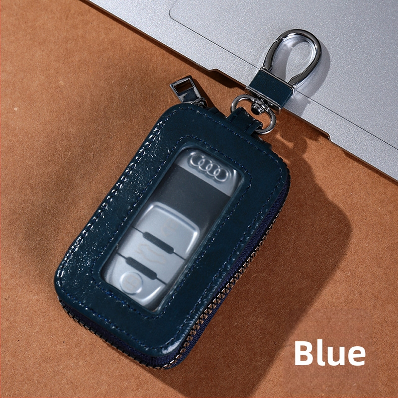 Unisex PU raktų dėklas su dvigubu užtrauktuku, diržo kilpa, miesto minimalistinis stilius, Žiema 2023