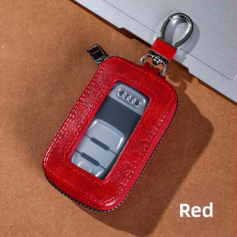 Unisex PU raktų dėklas su dvigubu užtrauktuku, diržo kilpa, miesto minimalistinis stilius, Žiema 2023