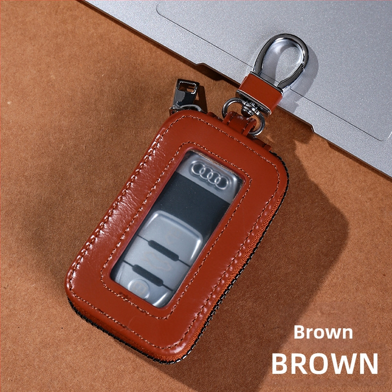 Unisex PU raktų dėklas su dvigubu užtrauktuku, diržo kilpa, miesto minimalistinis stilius, Žiema 2023