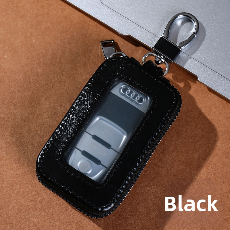 Unisex PU raktų dėklas su dvigubu užtrauktuku, diržo kilpa, miesto minimalistinis stilius, Žiema 2023