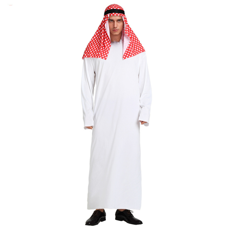 Unisex Arabský kostýmový rúcho – polyester, obsah 95%+; letné vydanie 2025; vhodné pre deti do 17 rokov