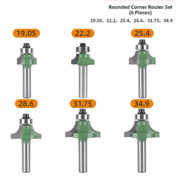 Σετ φρεζών κοπής για στρογγυλή γωνία και γείωση ακμών (8 λαβές, 6 τεμάχια) | κεφαλή από κράμα | μάρκα Xin Edge Da | κατηγορία: φρεζα επιφανειακής επεξεργασίας | συμβατό με μηχανές γλυπτικής | πεδίο επεξεργασίας: ξύλο / MDF / συνθετικά πάνελ