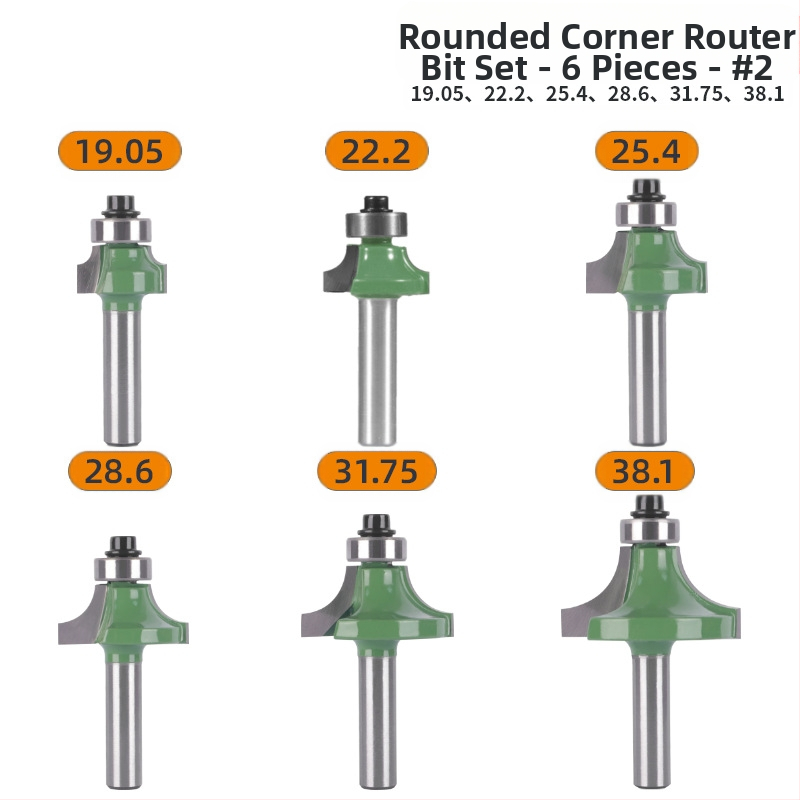 Набор фрези за кантове (8 дръжки, 6 части) за закръгляване на ъгли и аркови кантове | корпус: сплав | марка Xin Edge Da | категория: фреза за кантове | съвместим с гравиращи машини | диапазон на обработка: дърво / MDF / ламинирани плочи