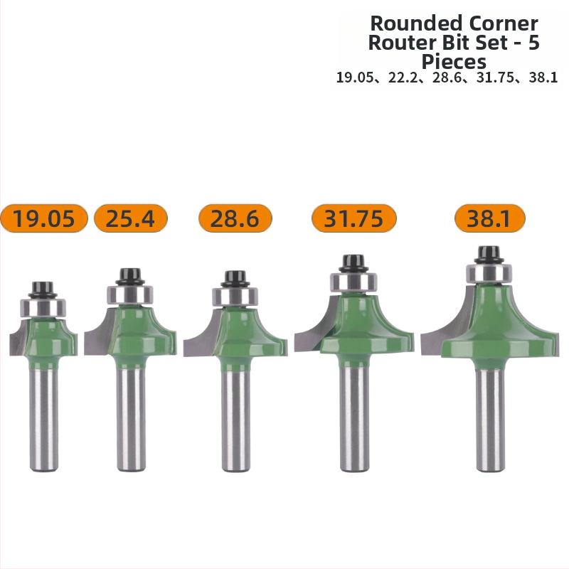 Набор фрези за кантове (8 дръжки, 6 части) за закръгляване на ъгли и аркови кантове | корпус: сплав | марка Xin Edge Da | категория: фреза за кантове | съвместим с гравиращи машини | диапазон на обработка: дърво / MDF / ламинирани плочи