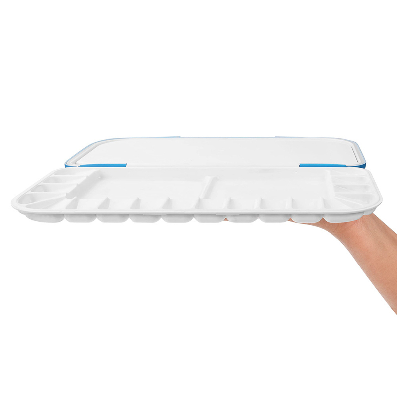 18 skylių akvarelės paletės dėžutė, daugiafunkcinė, su sandarinimo žiedu ir atverčiamu dangteliu, lengvai valoma