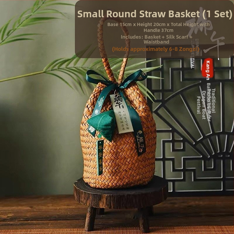 Poklon kutija za Festival zmajevih čamaca s čajem, soljenim jajima od patke i rižinim knedlama u košari od slame