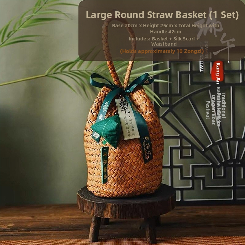 Poklon kutija za Festival zmajevih čamaca s čajem, soljenim jajima od patke i rižinim knedlama u košari od slame