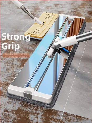 Nerūdijančio plieno plokščiasis mopas šlapiam ir sausam valymui, patvarus modelis 2025