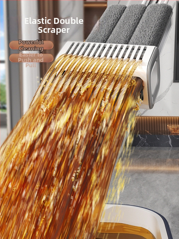 Nerūdijančio plieno plokščiasis mopas šlapiam ir sausam valymui, patvarus modelis 2025