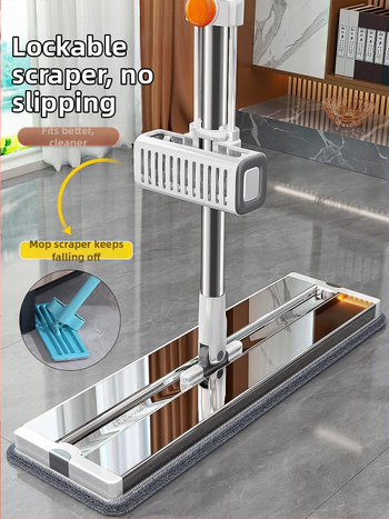 Nerūdijančio plieno plokščiasis mopas šlapiam ir sausam valymui, patvarus modelis 2025