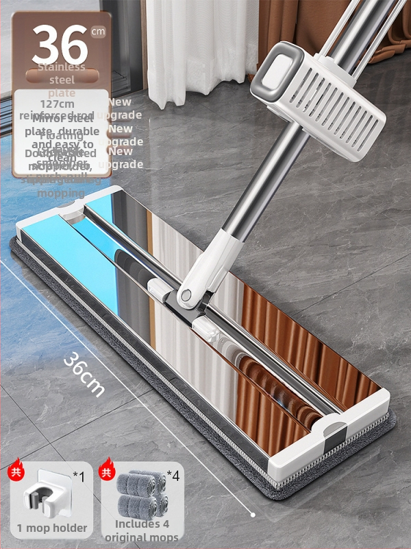 Nerūdijančio plieno plokščiasis mopas šlapiam ir sausam valymui, patvarus modelis 2025