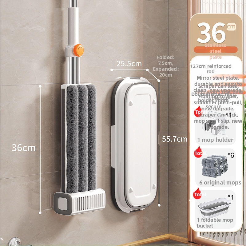 Nerūdijančio plieno plokščiasis mopas šlapiam ir sausam valymui, patvarus modelis 2025