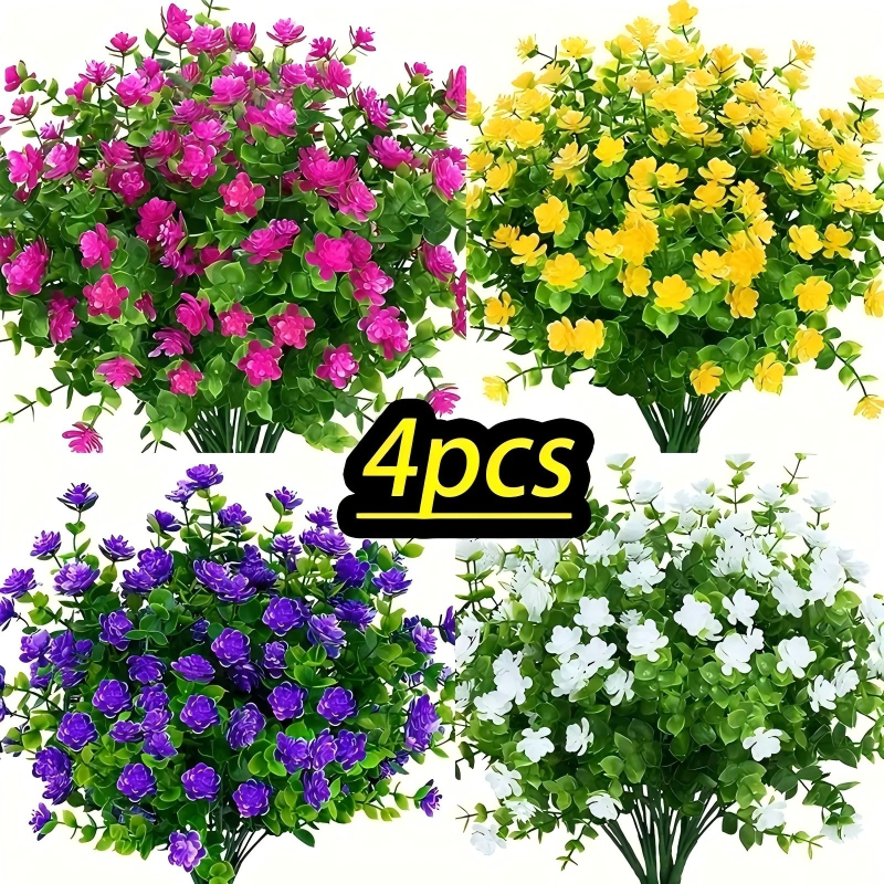 Dirbtinės gėlės — eukaliptas ir kamelija, iš plastiko, įpurškimo formavimu, vestuvėms, lauko naudojimui ir namų dekorui