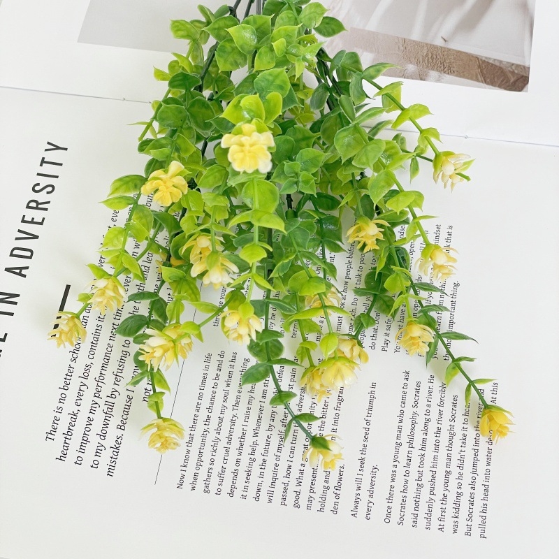 Dirbtinės gėlės — eukaliptas ir kamelija, iš plastiko, įpurškimo formavimu, vestuvėms, lauko naudojimui ir namų dekorui