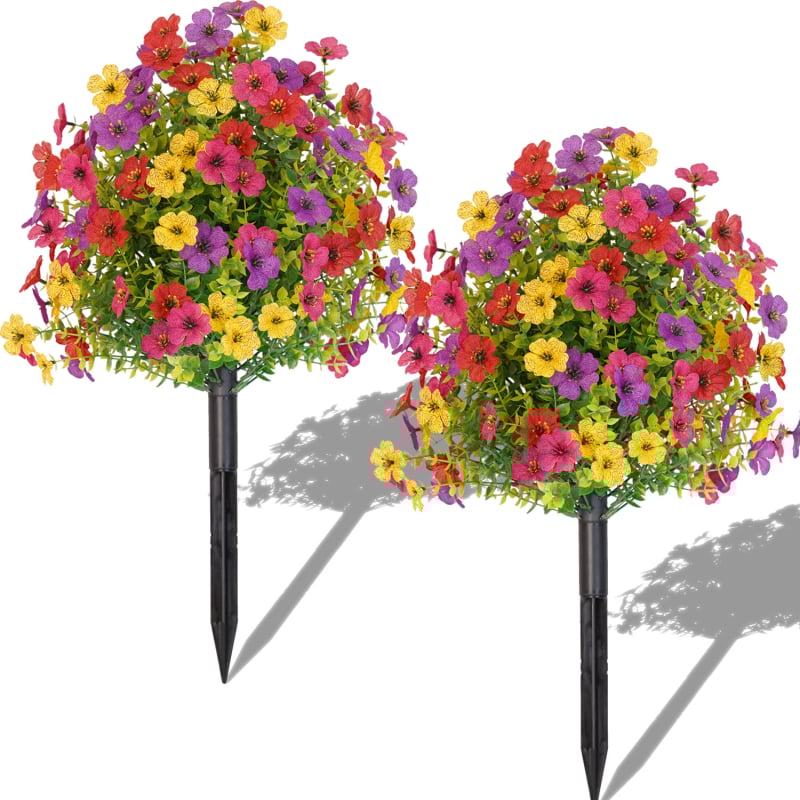 Изкуствени цветя за градина със земни щифтове, пластмасова изработка, инжекционно формовани, марка Red garden